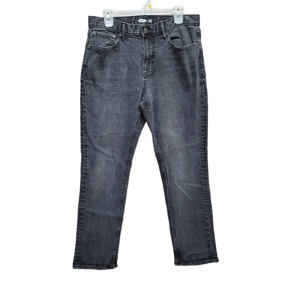 Old Navy Men's 33X32 90's Straight Built-In Flex Tough‎ Jeans Black Charcoal